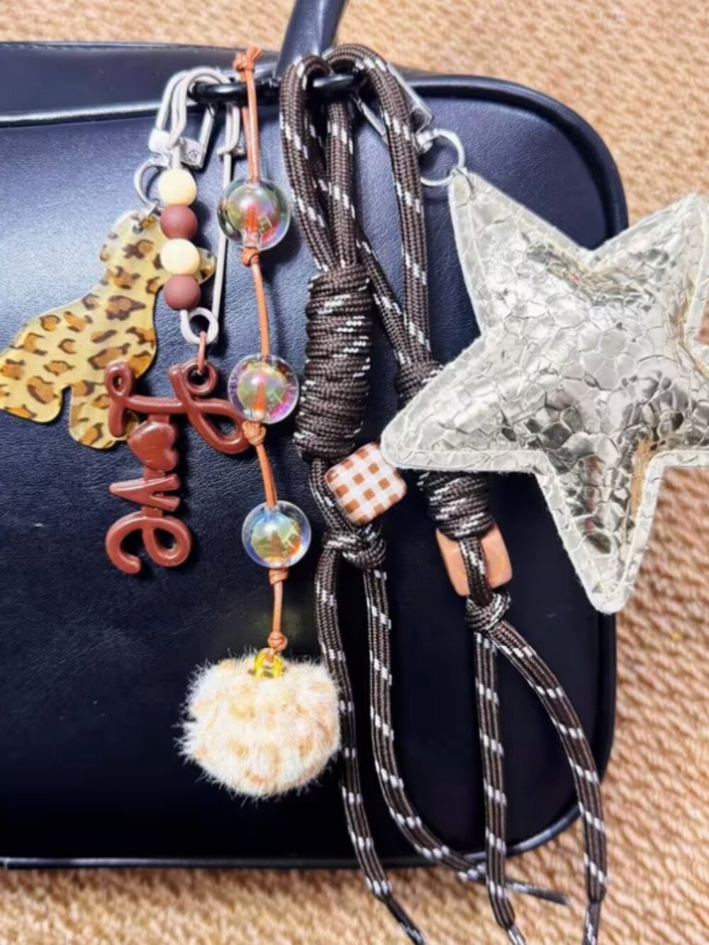 BOUTIQUE HIPPEE HARVEST MULTI STAND CHARMS BAG CHARM OR KEYCHAIN